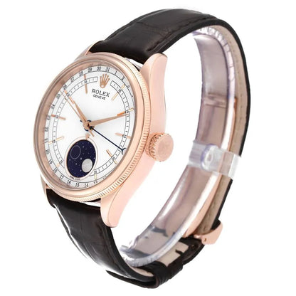 Cellini Moonphase White Dial Rose Gold 39mm Mens Watch 50535 New