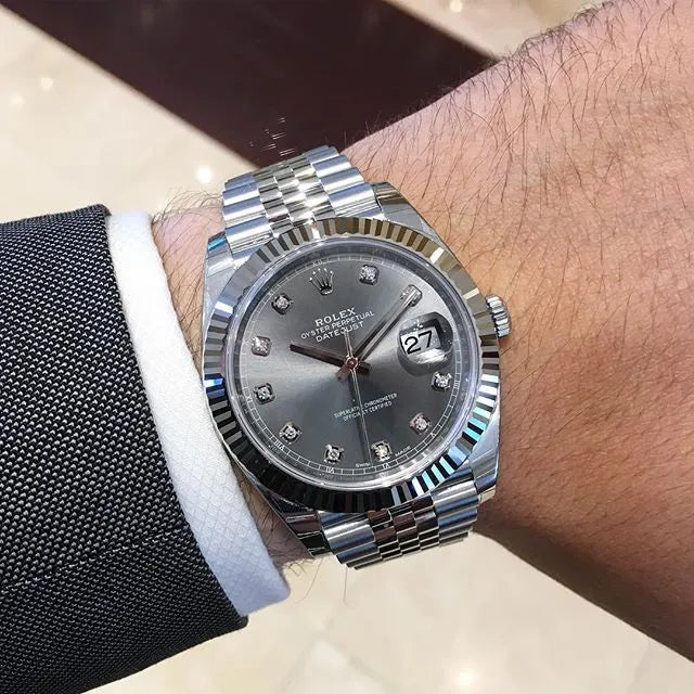 DateJust 41 Rhodium Diamond Dial 126334 Steel & 18k White Gold