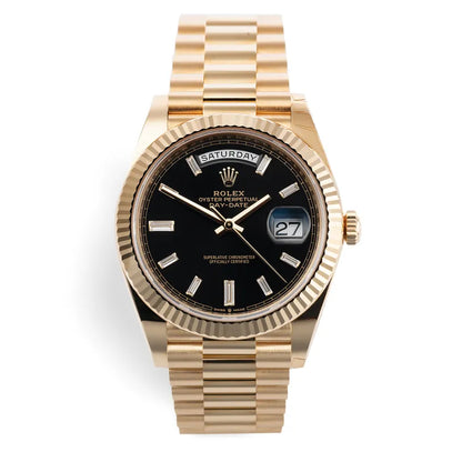 228238 DAY-DATE 40MM PRESIDENT 18K YELLOW GOLD SILVER ROMAN DIAL