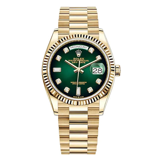 Day-Date 40mm Green Ombre Diamond Dial Yellow Gold President Automatic Men’s Watch 128238