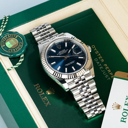 Datejust 41mm Oystersteel and white gold Bright Blue Dial 126334-0002