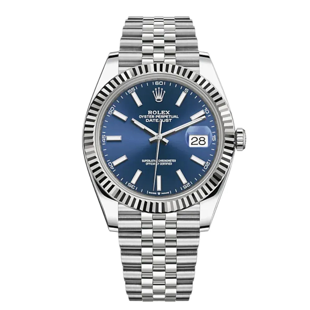 Datejust 41mm Oystersteel and white gold Bright Blue Dial 126334-0002