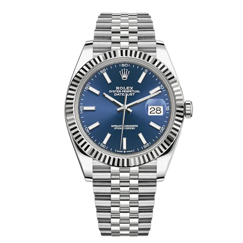 Datejust 41mm Oystersteel and white gold Bright Blue Dial 126334-0002