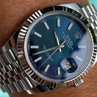 Datejust 41mm Oystersteel and white gold Bright Blue Dial 126334-0002