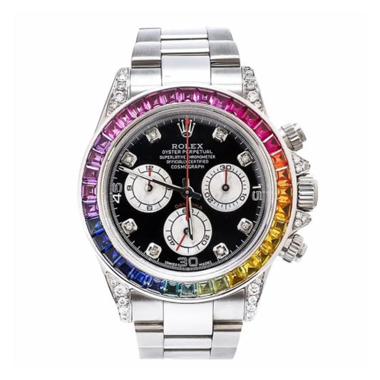 Daytona Rainbow Diamond Silver Stainless Steel 40mm