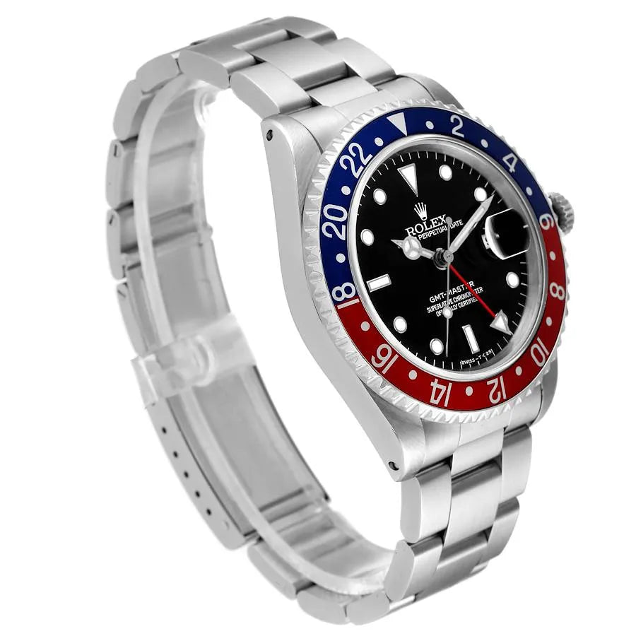 GMT Master 40mm Blue Red Pepsi Bezel Steel Mens Watch 16700