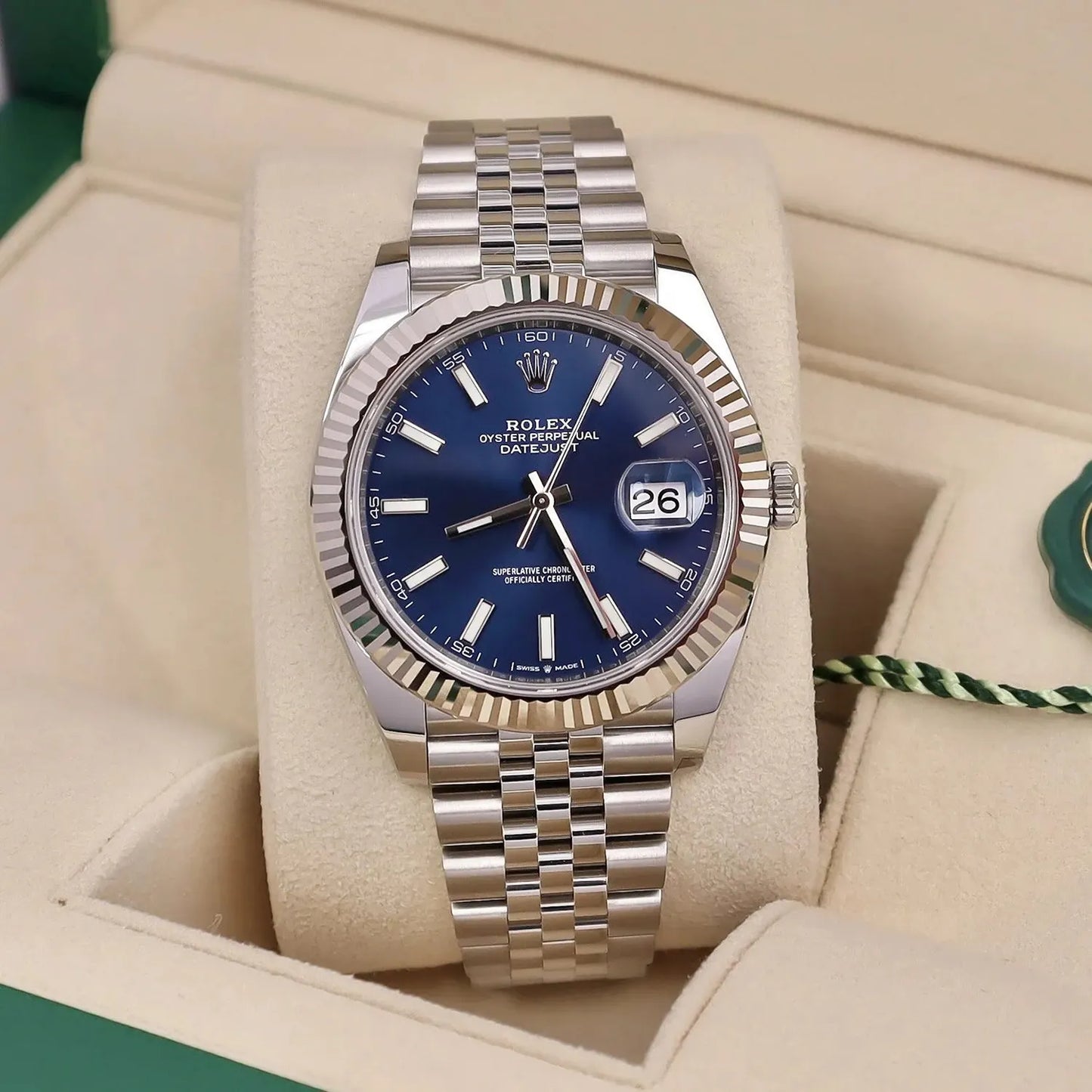 Datejust 41mm Oystersteel and white gold Bright Blue Dial 126334-0002