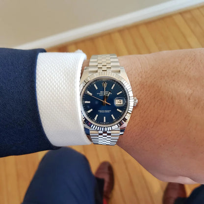 Datejust 41mm Oystersteel and white gold Bright Blue Dial 126334-0002