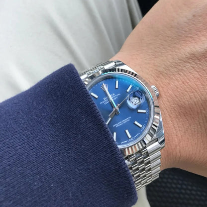 Datejust 41mm Oystersteel and white gold Bright Blue Dial 126334-0002