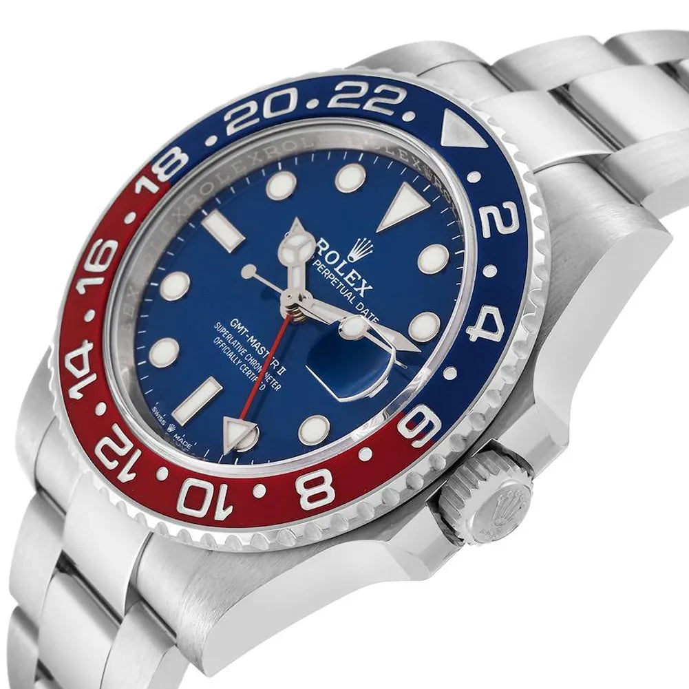 GMT Master II White Gold Pepsi Bezel Blue Dial Men's Watch m126719blro-0003