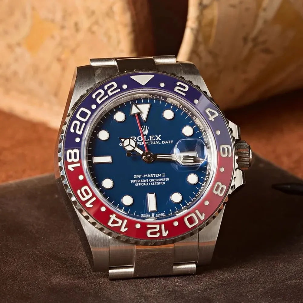 GMT Master II White Gold Pepsi Bezel Blue Dial Men's Watch m126719blro-0003
