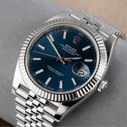 Datejust 41mm Oystersteel and white gold Bright Blue Dial 126334-0002