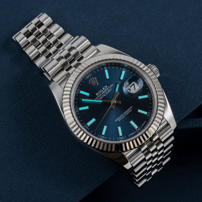 Datejust 41mm Oystersteel and white gold Bright Blue Dial 126334-0002