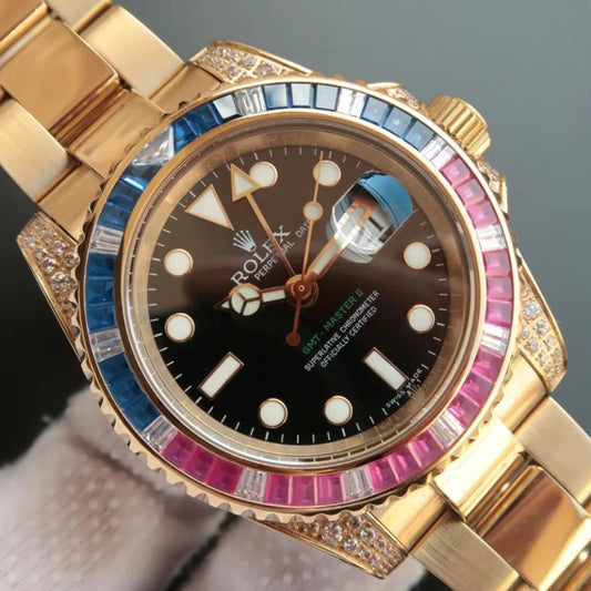 GMT Master II Golden Rainbow Diamond 40mm
