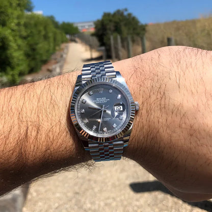 DateJust 41 Rhodium Diamond Dial 126334 Steel & 18k White Gold