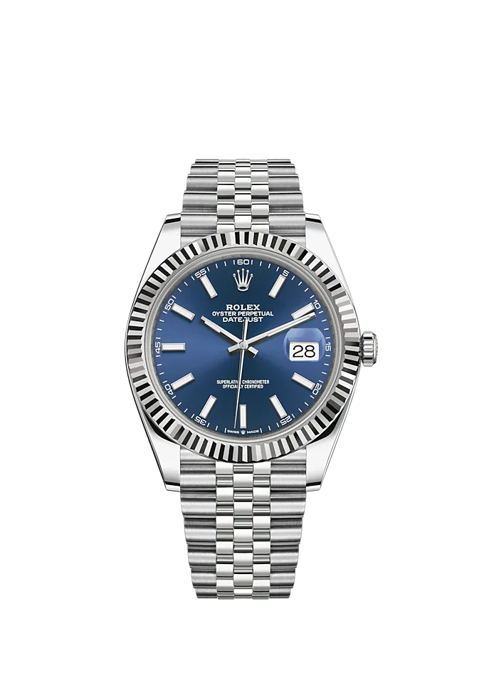 Datejust 41mm Oystersteel and white gold Bright Blue Dial 126334-0002